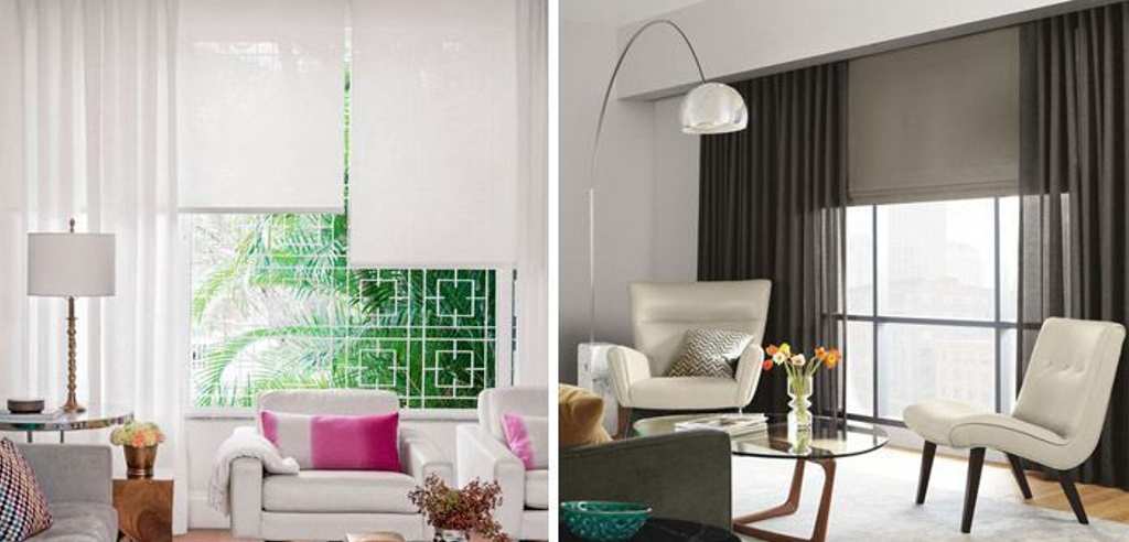 Cortinas bonitas Ojal combinadas con persianas