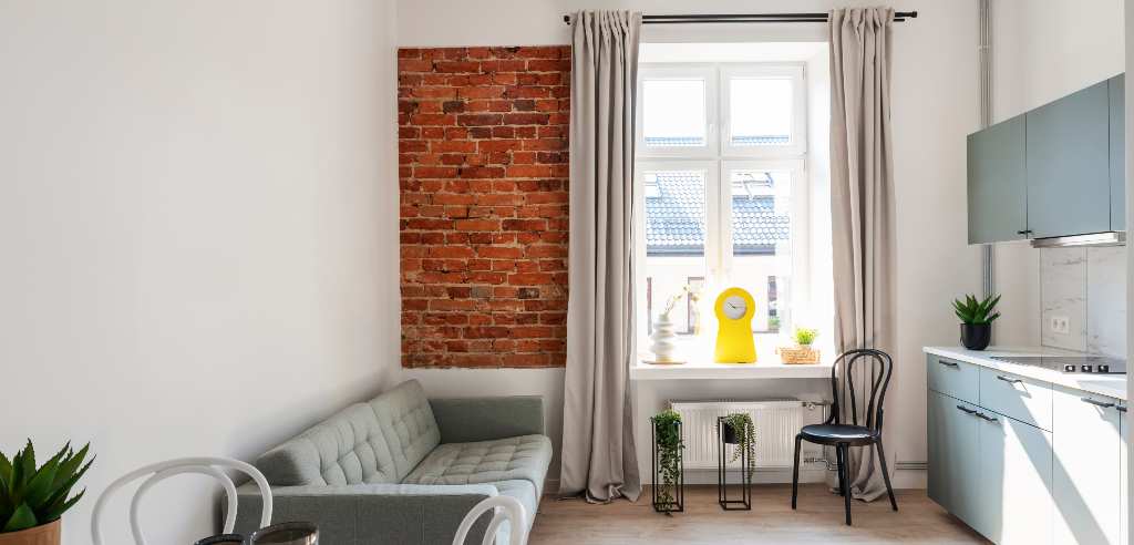 estilo industrial en decoración con cortinas para tu hogar