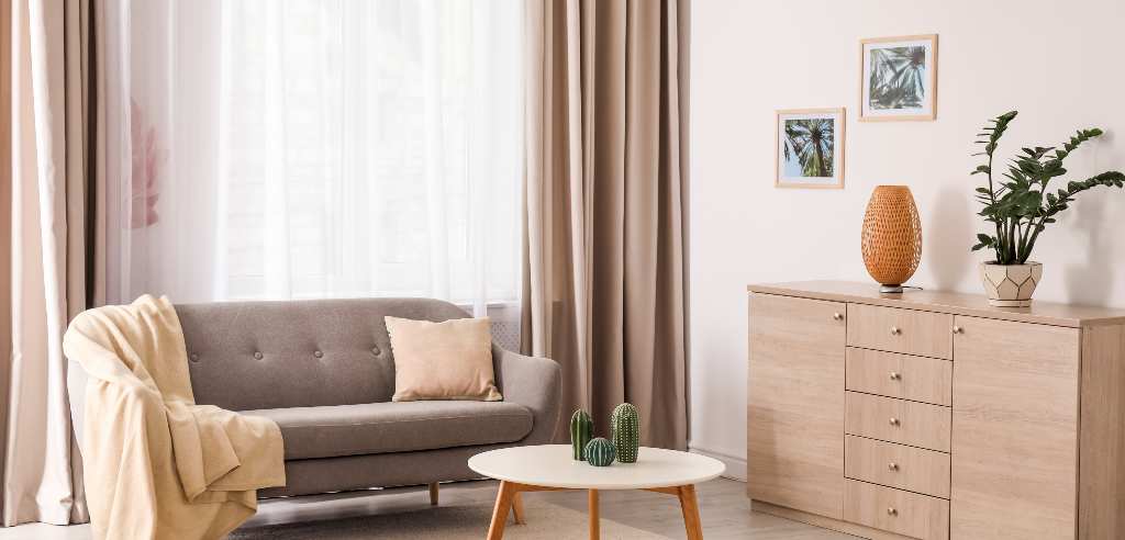 estilo japandi en decoración con cortinas para tu hogar