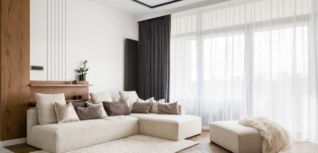 Dúo de cortinas decorativas estilo plisadas para salas modernas